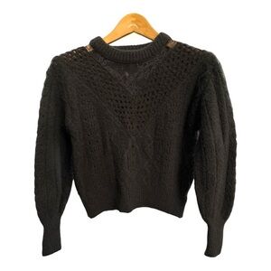 Express Black Lace Knit Sweater Extra Small Romantic Modern